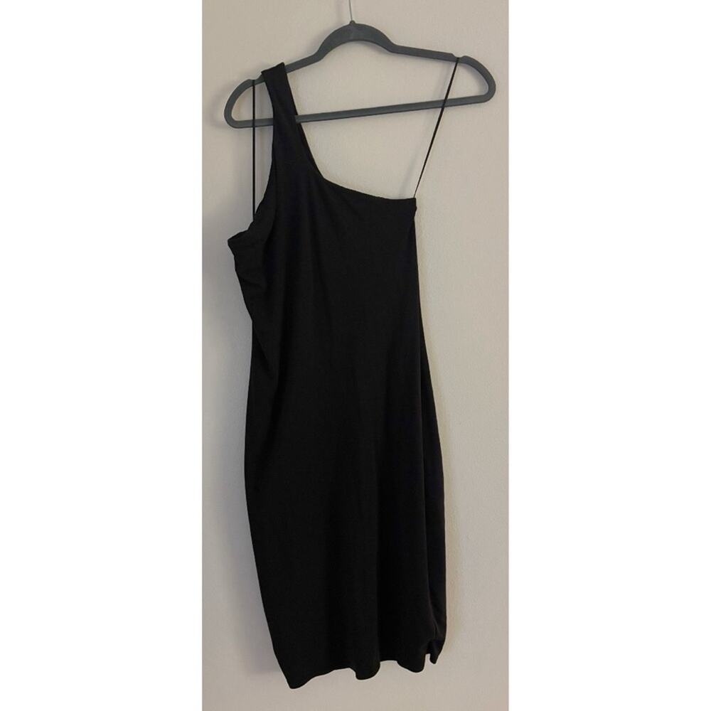 Express Black One Shoulder Fitted Black Dress Small